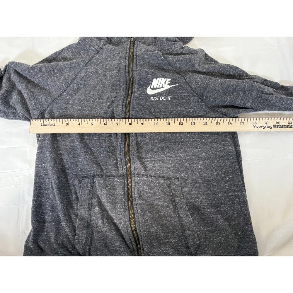Nike YOUTH Full Zip Cotton Blend Hoodie, Heather Dark Grey, Size XL Extra Large‎